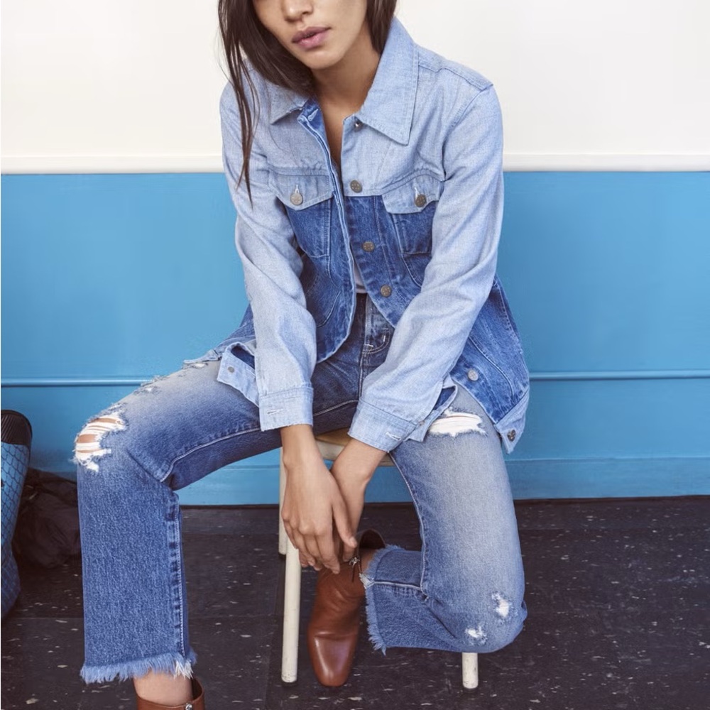 Oversized Denim Jacket Two-tone